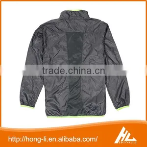 Mens's Casual Outdoor Wear Custom Printed Lightweight Waterproof Black Windbreaker Jacket thumbnail-6