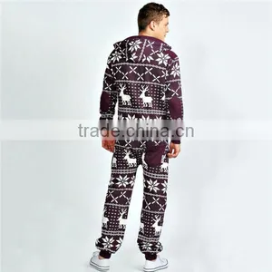 PA0007A All Over Reindeer Printed Xxxl Onesie for Men thumbnail-2