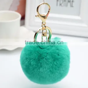 Myfur 2016 Factory Wholesale 100% Genuine Rabbit Fur Pom Pom Balls Keychain thumbnail-6