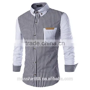 2017 Latest Fashion Design Stripe Nice Fit Cotton Shirts for Men thumbnail-1