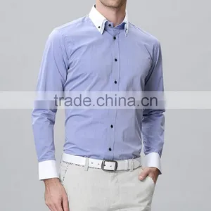 Long Sleeve Double Collar Fancy Shirts for Men Wholesale Men's Shirts thumbnail-1
