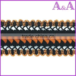 Black Dry Wedding Dress Decorative Trim Materials Fabric Chemical Embroidery With Beads Cord Guipure Bobbin Lace thumbnail-3