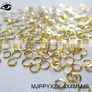 Nail Studs 4mm Gold Round Hole Studs for Nail Art Decorations thumbnail-3