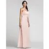 Sheath/Column Sweetheart Floor-length Chiffon Cheap Dresses for Wedding Guests thumbnail-2