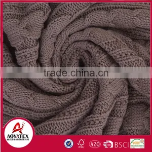 Hot Selling Soft Acrylic Knitting Crochet Blanket Backside Sherpa thumbnail-6