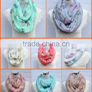 New Loop Scarf Wholesale Fashion Owl Pattern Infinity Scarf A070325 thumbnail-1