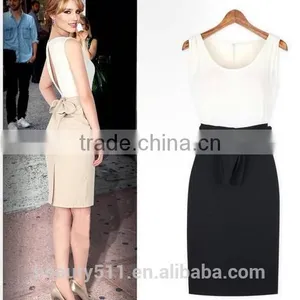 Women's Summer Striped Sleeveless Wear to Work Casual Party Pencil Dress SD73 thumbnail-3