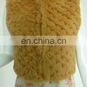 2013 Girl Spring New Fashion Knitted Rabbit Fur Vest thumbnail-1