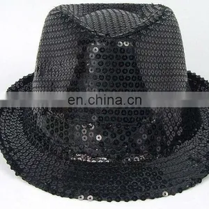 Black Sequin Fedora 10" Hat thumbnail-1