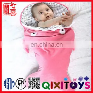 2017 Hot Selling Wholesale New Born Baby Blanket Animal Shark Head Plush Baby Swaddle Blanket thumbnail-2