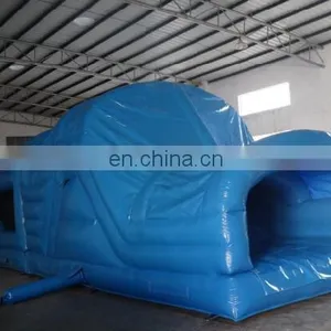 Blue Enclosed Inflatable Obstacle Course thumbnail-3