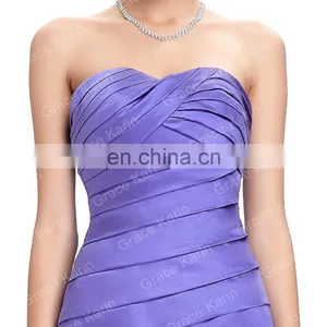 Grace Karin Strapless Sweetheart Floor Length Purple Evening Dress Patterns Mature Ladies Formal Evening Dresses CL3141 thumbnail-4