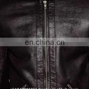 Leather Look Jacket With Faux Shearling thumbnail-3