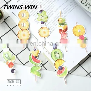 Hot Sale Popular Creative School Stationery Supplies Promotional Free Sample Cartoon Paper Different Fruit Shaped Bookmark Clips thumbnail-2