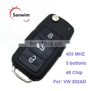 Remote Key 433 MHZ 3 Buttons 48 Chip for VW 202AD thumbnail-1