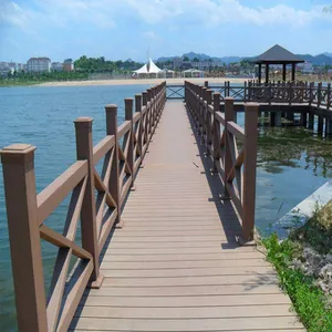 Fire Resistant Outdoor Synthetic Teak Floor WPC Cheap Composite PVC Decking thumbnail-2
