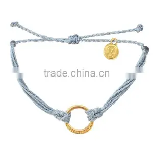 New Fashion Fashion Rings With Matching Bracelets Wax Cord String Knot Bracelet With Gold Ring thumbnail-3