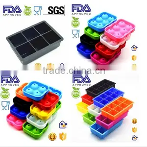 4/6/8 Cavity Reusable Ice Cube for Drink, Square / Round Shape Silicone Ice Cube Tray thumbnail-1