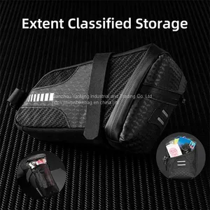 Reflective Rear Cycling Saddle Bag Taillight MTB Rode Bike Large Capacity Bag Bicycle Accessories Pouch thumbnail-5