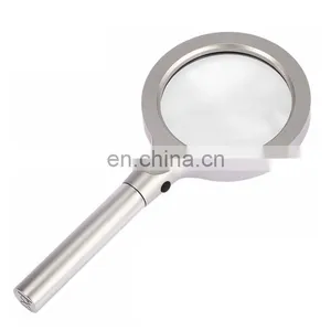 Metal Material Aluminum Alloy 12 LED Lights 5 Times 10 Times HD Reading Magnifying Glass thumbnail-1