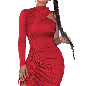 Newest Women Sexy Fashion Leopard Print Long Sleeve Skinny Maxi Dress Ladies Skinny Dresses thumbnail-2