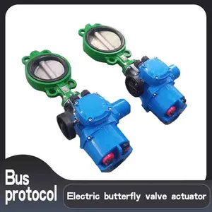 Wafer Type Electric Butterfly Valve DN15 Electronic Electric Actuator thumbnail-1