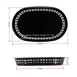 Foodservice Plastic Fry Fast Food Basket Bread Baskets Oval-Shaped Tray Restaurant Supplies, Deli Serving Bread Basket for Chicken, Burgers, Sandwiches & Fries thumbnail-3