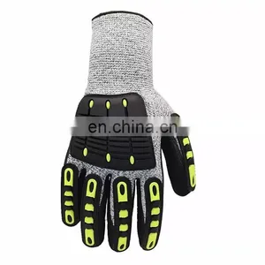 Construction TPR Mechanical Impact Cut Resistant HPPE Nitrile Coated Safety Gloves For Work thumbnail-4