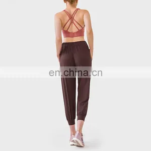 New Arrival High Waisted Yoga Jogger Pants Workout Running Gym Yoga Clothes Fitness Wear Casual Loose Pants For Women thumbnail-5