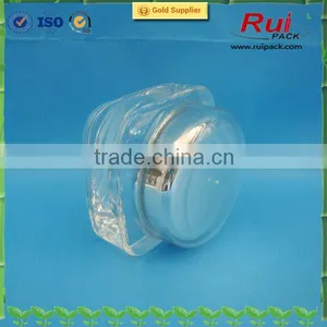 Cosmetic Clear Square Shape Acrylic Plastic Jar With Plastic Cap thumbnail-3
