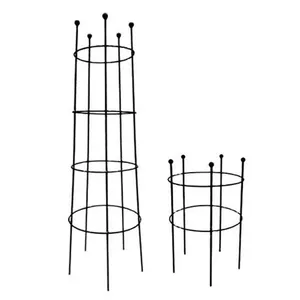 Youlite Metal Garden Trellis Leaves Plant Support Garden Plant Trellis Plant Cages Garden Obelisk thumbnail-2