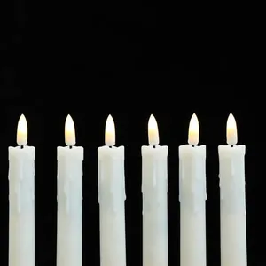 17.5cm Remote Control 3D Real Teardrop Plastic Led Taper Flameless Dinner Candle Light for Wedding Party Decoration thumbnail-4