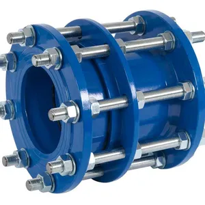 DN700 Ductile Iron Pipe Joints Dismantling Joint Rigid Type Flange Drilled to PN16 Dresser Coupling for PVC thumbnail-1