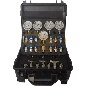 Hydraulic Test Table Combination Kit 5 Gauges 13 Test Couplings 14 Connectors 5 Hoses for Construction Machinery Accessories thumbnail-2