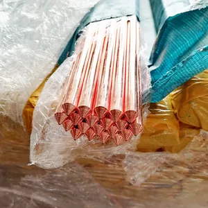 IEEE837 BS4360 T2 GB Copper Clad Steel Ground Rod 14.2mm 17.2mm 2.4m 3m for Earthing Grid thumbnail-2