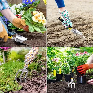 Wholesale Garden Tool Set Stainless Steel Gardening Hand Tools Kit With Storage Bag Gloves and Pruning Shears thumbnail-4