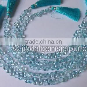 Wholesale Top Grade AAA Sky Blue Topaz Faceted Heart Beads thumbnail-1
