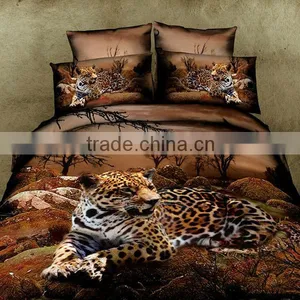 3D Reactive Dye Leopard Print Bedding Cotton Duvet Cover Bed Set thumbnail-1