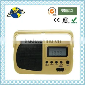 Gold Multiband Portable AM FM Digital Tuning Clock Radio thumbnail-1