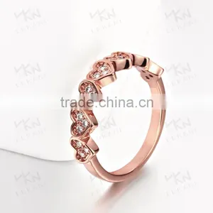 New Trend Heart Love Dubai Gold Ring Designs Models Finger Ring for Women thumbnail-2