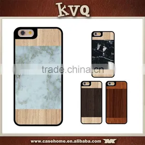 Natural Wood Wooden Case And Real Marble Back Case for Iphone 6s thumbnail-1