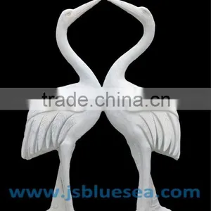 Natural Marble White Cranes Garden Statue thumbnail-1