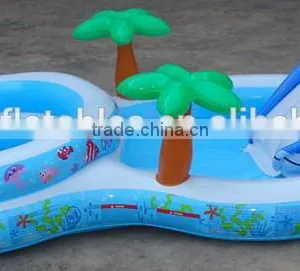 Two Rings Inflatable Indoor Baby Pool With Slide thumbnail-2