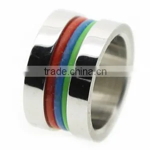 Custom Stainless Steel Silicone Wedding Ring With Colorful Silicone SR-1020 thumbnail-1