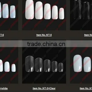2014 New 500pcs Clear Half Artificial Nail Tip Ultra-thin Transparent ,500 Pcs Fancy Square Nature/White Tip+10 Different Sizes, thumbnail-1