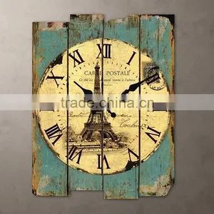 Shabby Chic Decorative Wall Clock Made of Wood thumbnail-1