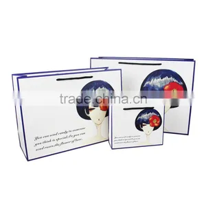 Christmas Paper Gift Bag Flower Stripe Coated Paper Gift Bag thumbnail-4