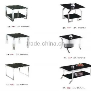 Small Double Layers Glass Top Coffee Table thumbnail-1