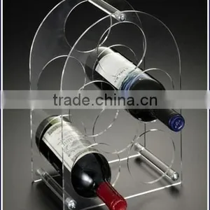 Home Design Clear Acrylic Decoration Waving White/Red Wine Bottle Display Rack Beverage Storage Houseware Acryl Plastic Holder thumbnail-4