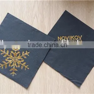 Disposable Printed Dyeing Paper Napkins/black Printed Napkin With Customized Logo thumbnail-1
